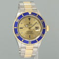 MINT Rolex Submariner 16613LB Two Tone Gold Champage Serti Diamond Watch Box