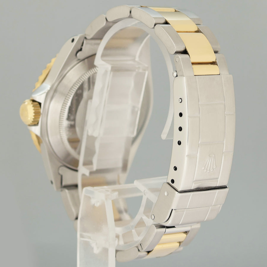 MINT Rolex Submariner 16613LB Two Tone Gold Champage Serti Diamond Watch Box