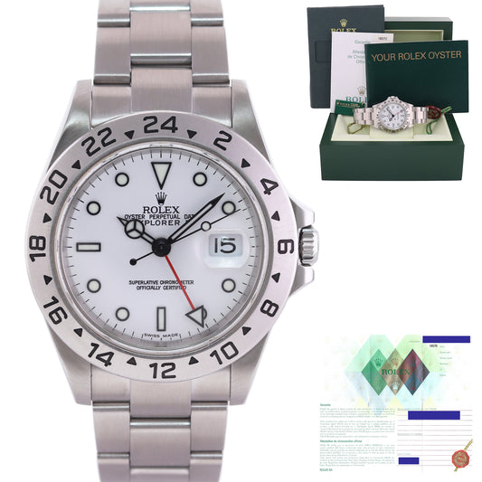 2005 PAPERS MINT Rolex Explorer II White 16570 40mm Polar GMT Watch Box