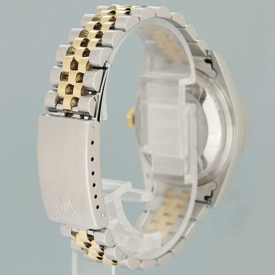 MINT Rolex DateJust 16233 Two Tone Yellow Gold Jubilee Diamond Anniversary Dial Watch