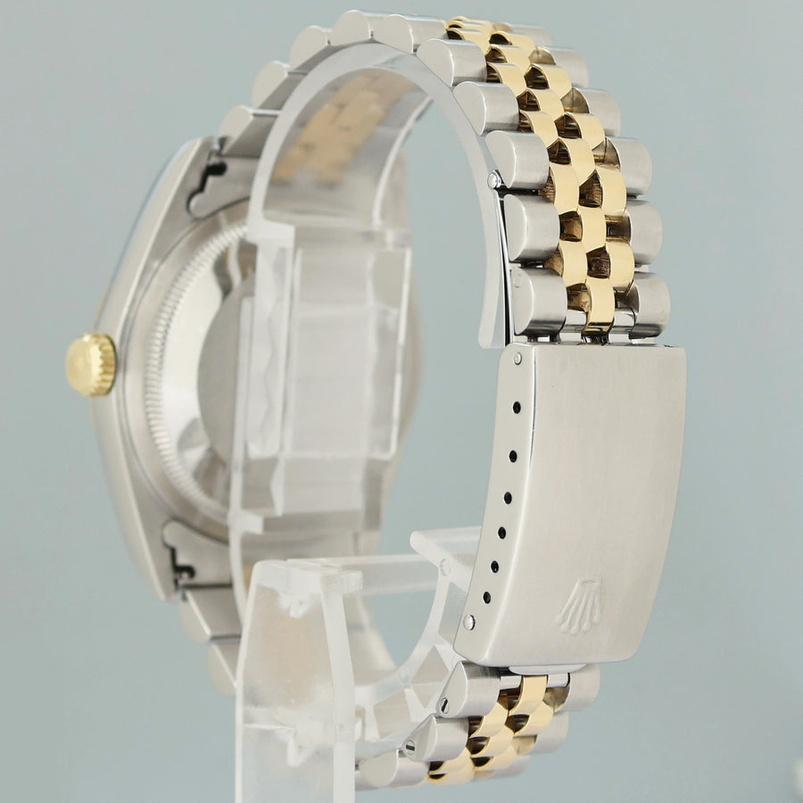 MINT Rolex DateJust 16233 Two Tone Yellow Gold Jubilee Diamond Anniversary Dial Watch