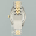 MINT Rolex DateJust 16233 Two Tone Yellow Gold Jubilee Diamond Anniversary Dial Watch