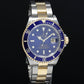 MINT 2004 Rolex Submariner 16613 Gold Steel Two Tone Gold Buckle Sunburst Blue Watch