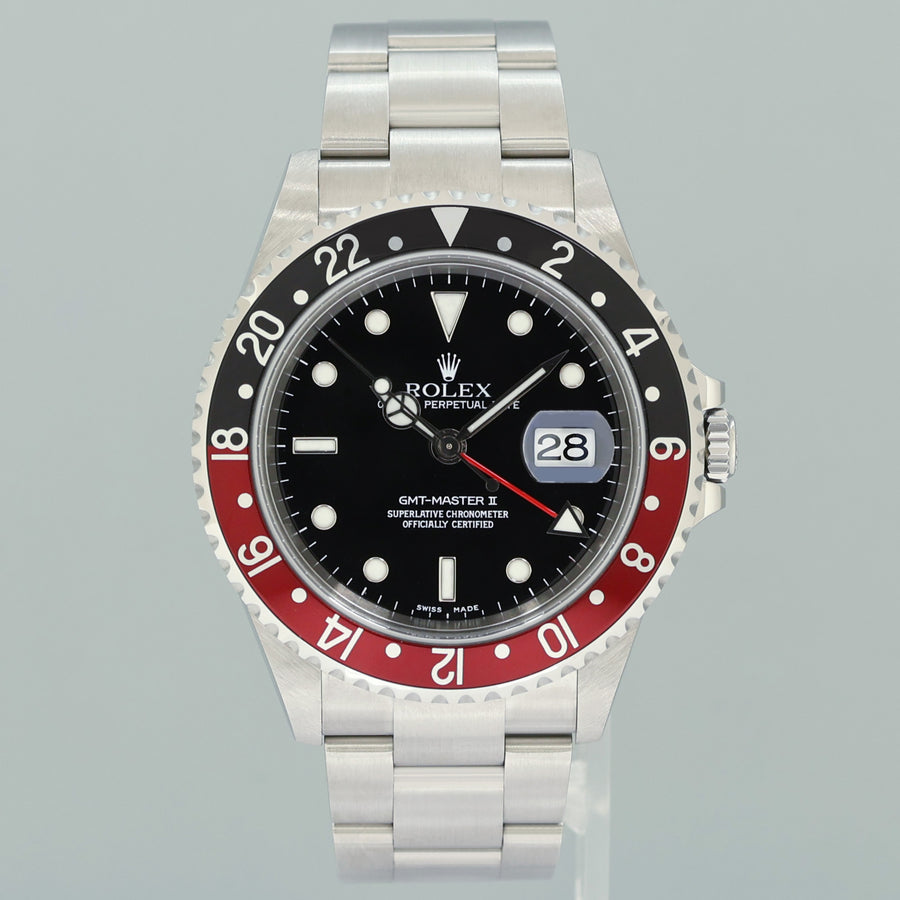 2006 MINT PAPERS Rolex GMT-Master II Coke Black Red Steel 16710 40mm Watch Box