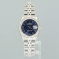 PAPERS Ladies Rolex 69174 DateJust 26mm Blue Roman Fluted Bezel Jubilee Watch