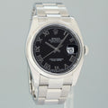 MINT 2013 Rolex DateJust 36mm 116200 Steel Oyster Black Roman Dial Watch Box