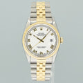 PAPERS MINT Rolex DateJust 36mm White Roman 16233 Two Tone Steel Jubilee Watch Box