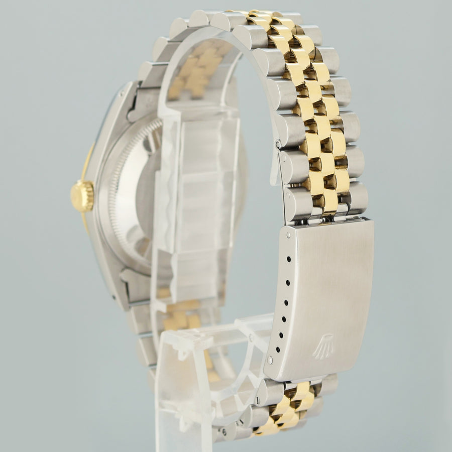 PAPERS MINT Rolex DateJust 36mm White Roman 16233 Two Tone Steel Jubilee Watch Box