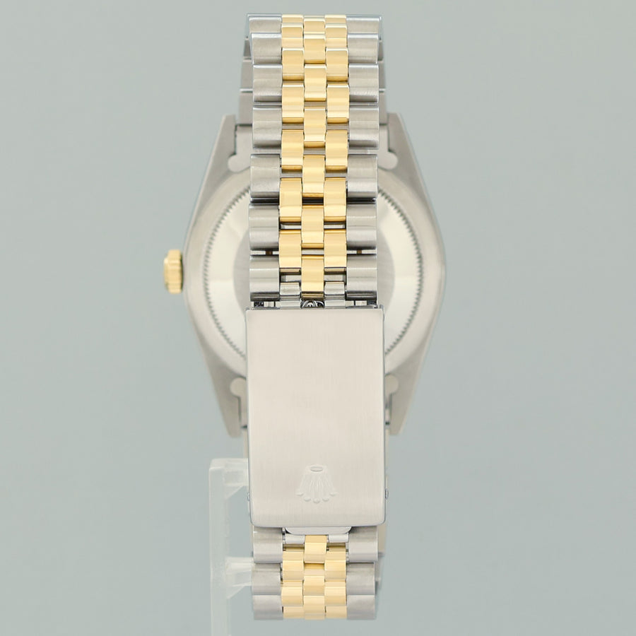 PAPERS MINT Rolex DateJust 36mm White Roman 16233 Two Tone Steel Jubilee Watch Box