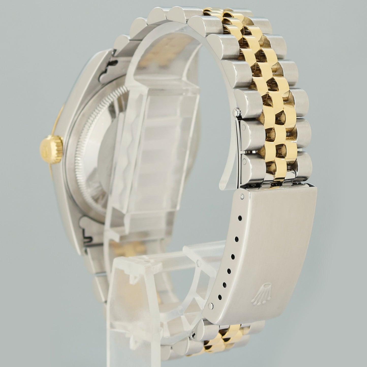 2004 MINT Rolex DateJust 16233 Two Tone Yellow Gold Jubilee Silver Diamond Watch Box