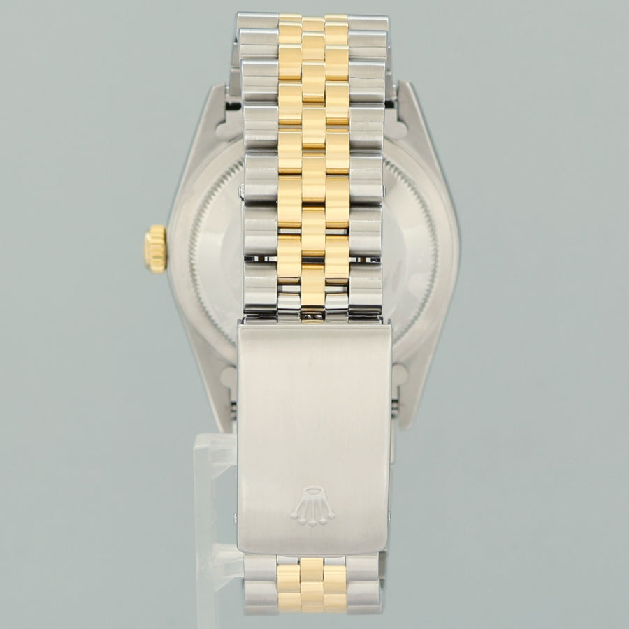 2004 MINT Rolex DateJust 16233 Two Tone Yellow Gold Jubilee Silver Diamond Watch Box