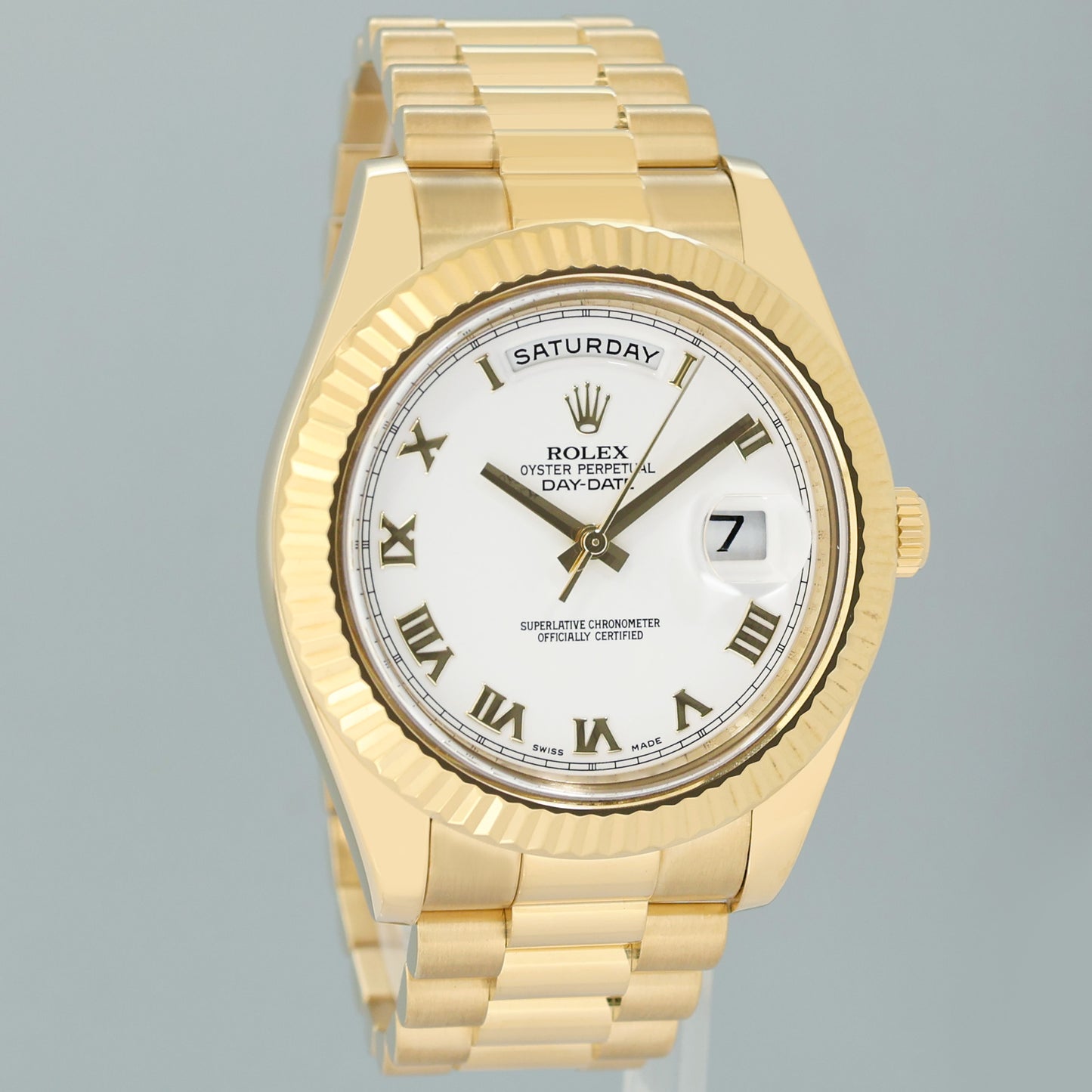 MINT PAPERS Rolex Day Date II President Yellow Gold White Roman 218238 Watch Box