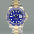 MINT PAPERS Rolex Submariner 116613LB Two Tone 40mm Yellow Gold Blue Smurf Watch