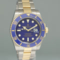 MINT PAPERS Rolex Submariner 116613LB Two Tone 40mm Yellow Gold Blue Smurf Watch