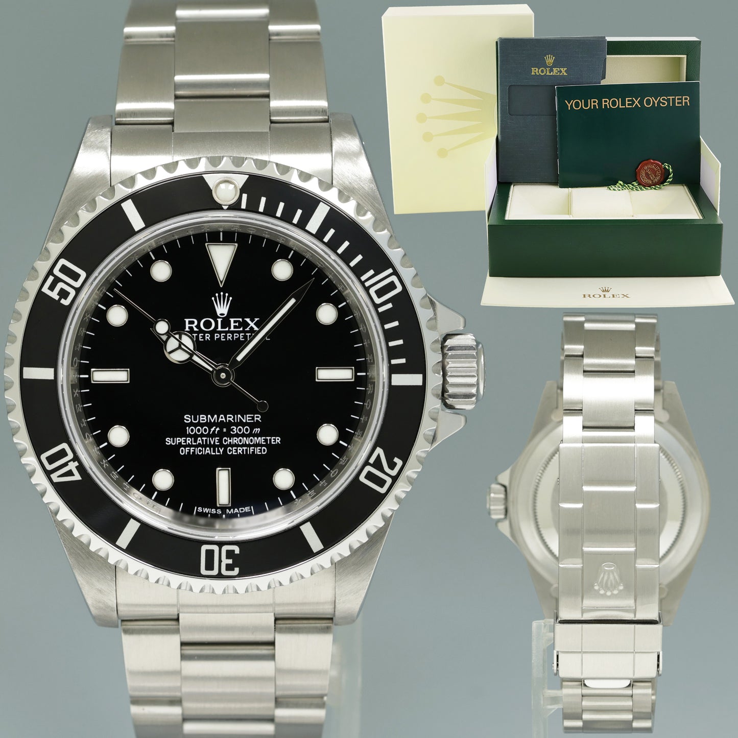 2007 ENGRAVED REHAUT Rolex Submariner No-Date 4 line 14060M Steel Black Watch Box