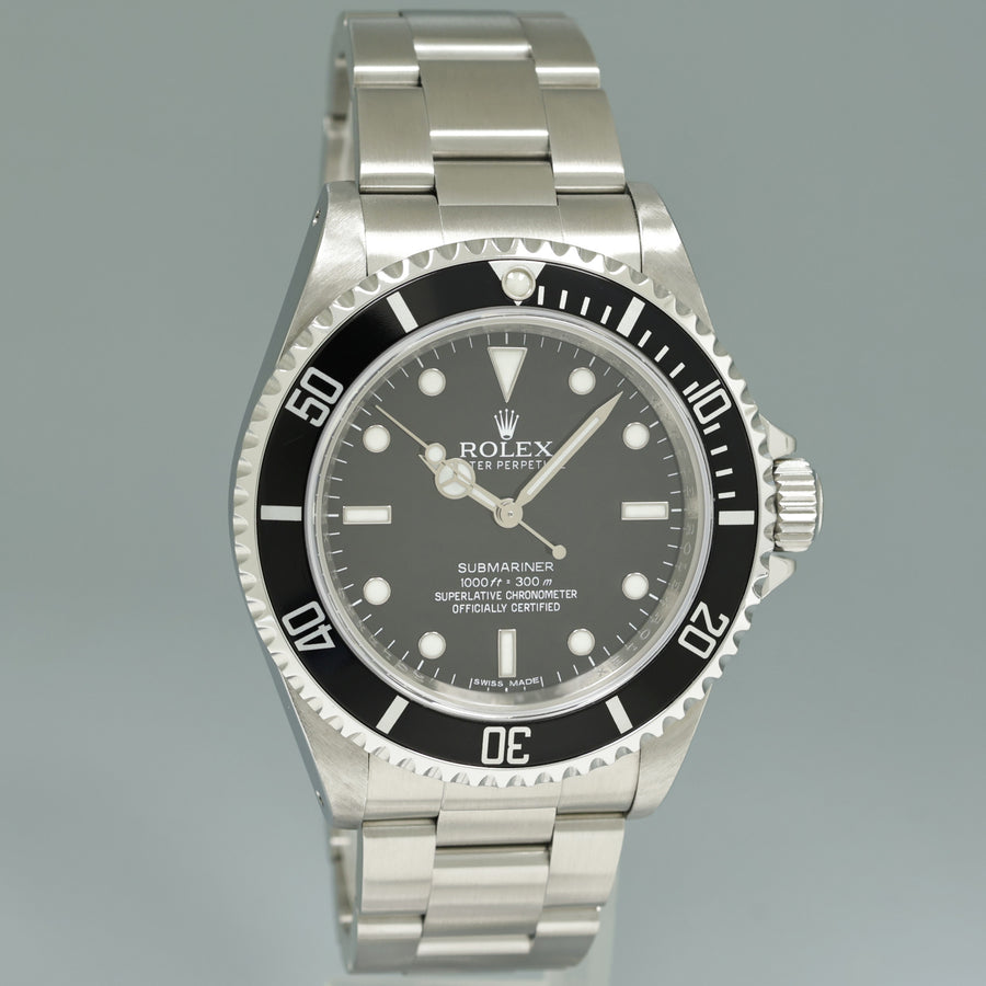 2008 ENGRAVED REHAUT Rolex Submariner No-Date 4 Line 14060M Steel Black Watch Box