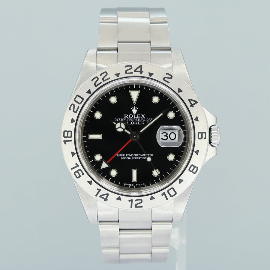 MINT 1998 PAPERS Rolex Explorer II 16570 Black Date GMT 40mm Watch Box