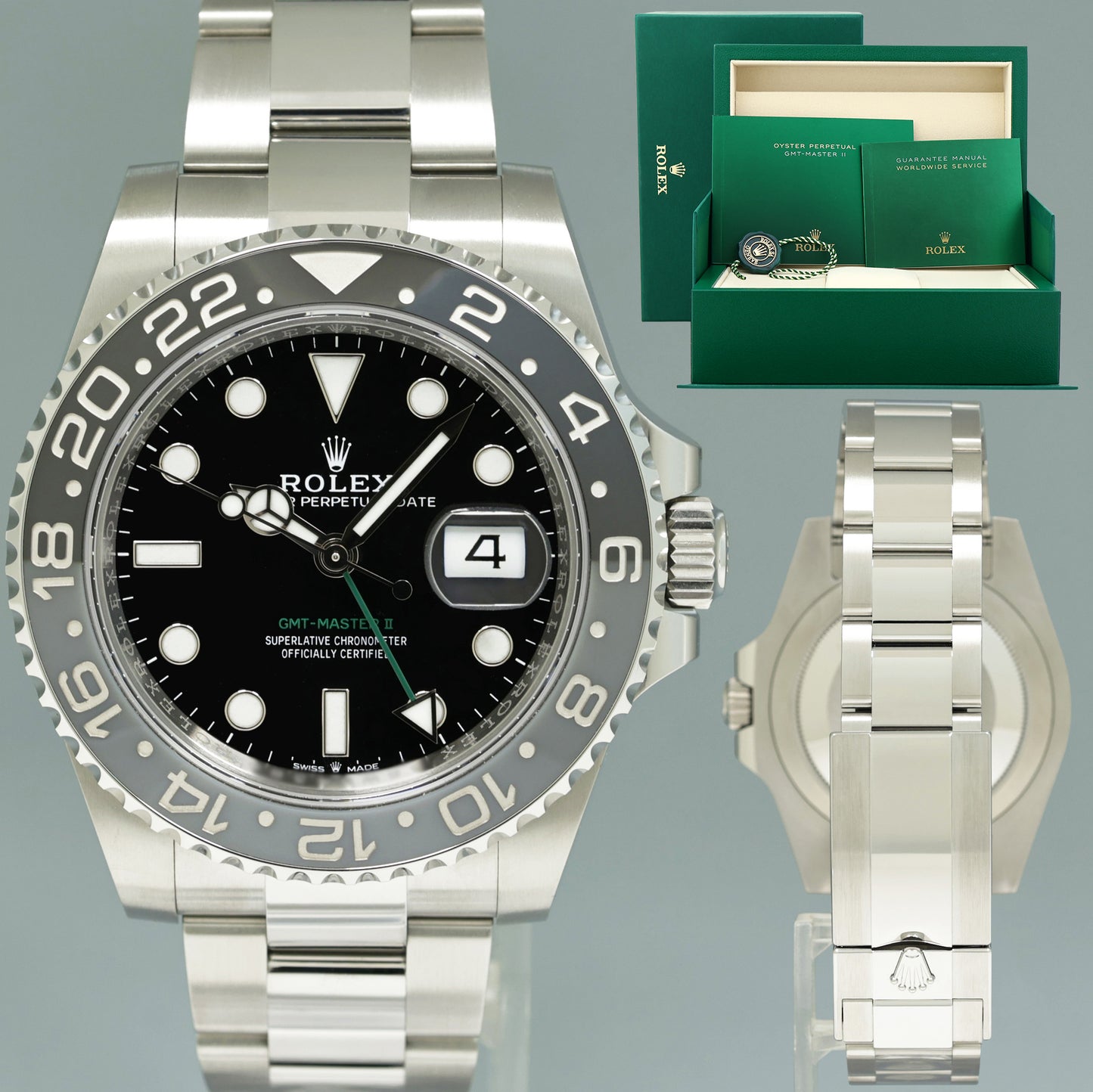 2025 NEW Rolex GMT Master II Bruce Wayne Oyster 126710GRNR Watch Box