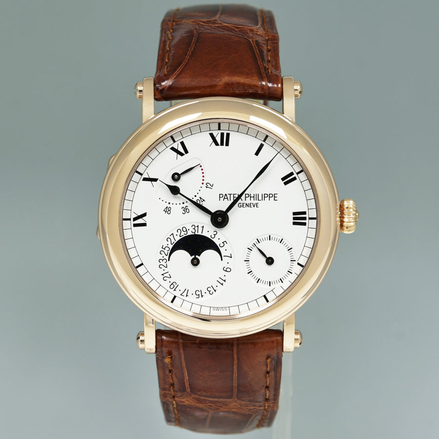 PAPERS 2026 Service Patek Philippe 5054R Rose Gold 36mm Moon Phase Leather Watch