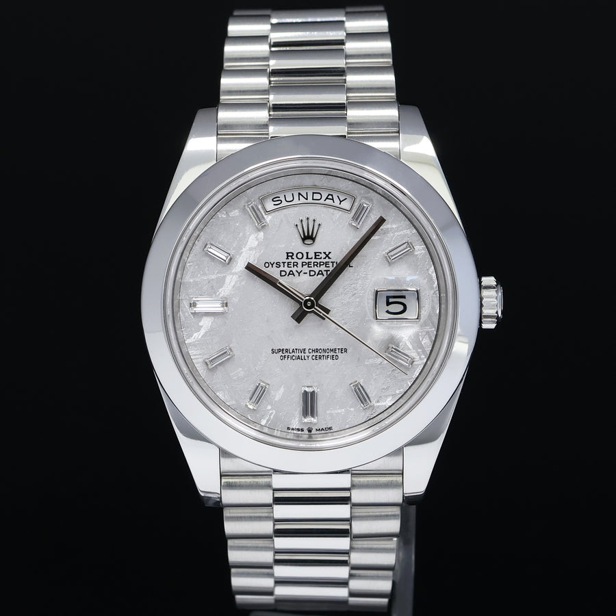 MINT PAPERS Rolex Platinum President Day Date Meteorite Diamond 228206 Watch Box