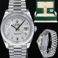 MINT PAPERS Rolex Platinum President Day Date Meteorite Diamond 228206 Watch Box