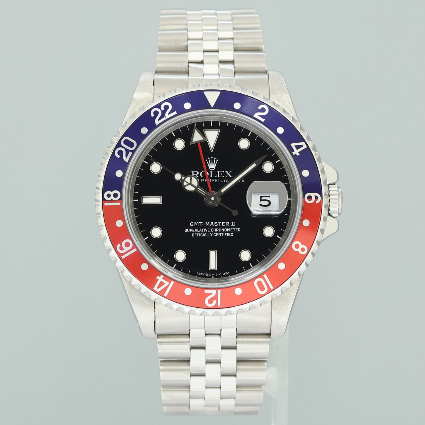 PAPERS MINT Rolex GMT-Master II 2 Pepsi Blue Red Steel 16710 40mm Jubilee Watch Box