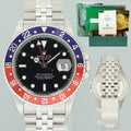 PAPERS MINT Rolex GMT-Master II 2 Pepsi Blue Red Steel 16710 40mm Jubilee Watch Box