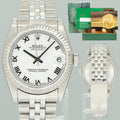 MINT Ladies Rolex Midsize 31mm Datejust Jubilee White Roman Steel 78274 Watch Box