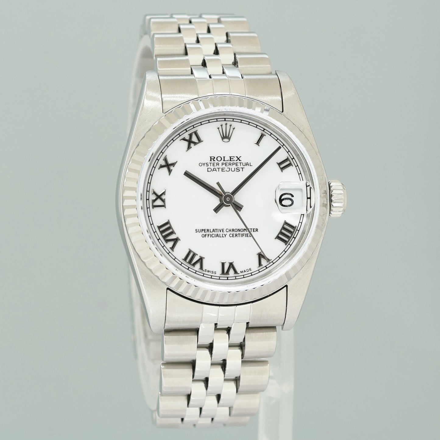 MINT Ladies Rolex Midsize 31mm Datejust Jubilee White Roman Steel 78274 Watch Box