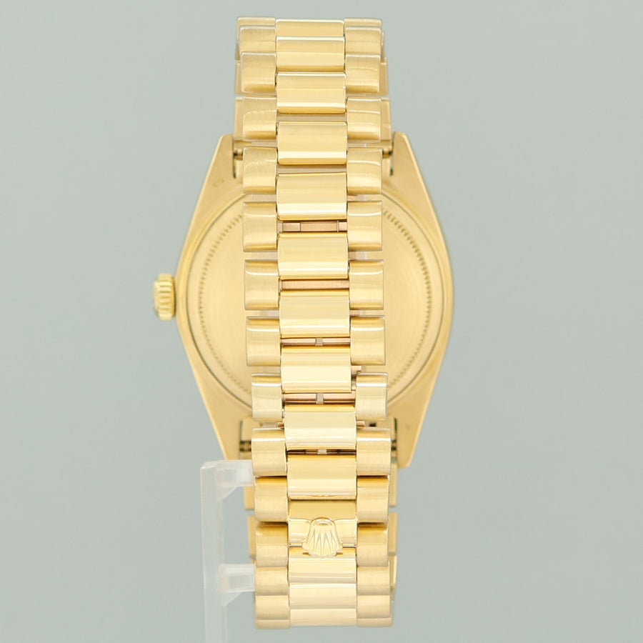 MINT Rolex 18038 President Day Date Yellow Gold Champagne Quickset Watch