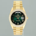 2026 NEW PAPERS Rolex Day Date 40 Yellow Gold Green Ombre Baguette 228398TBR Watch