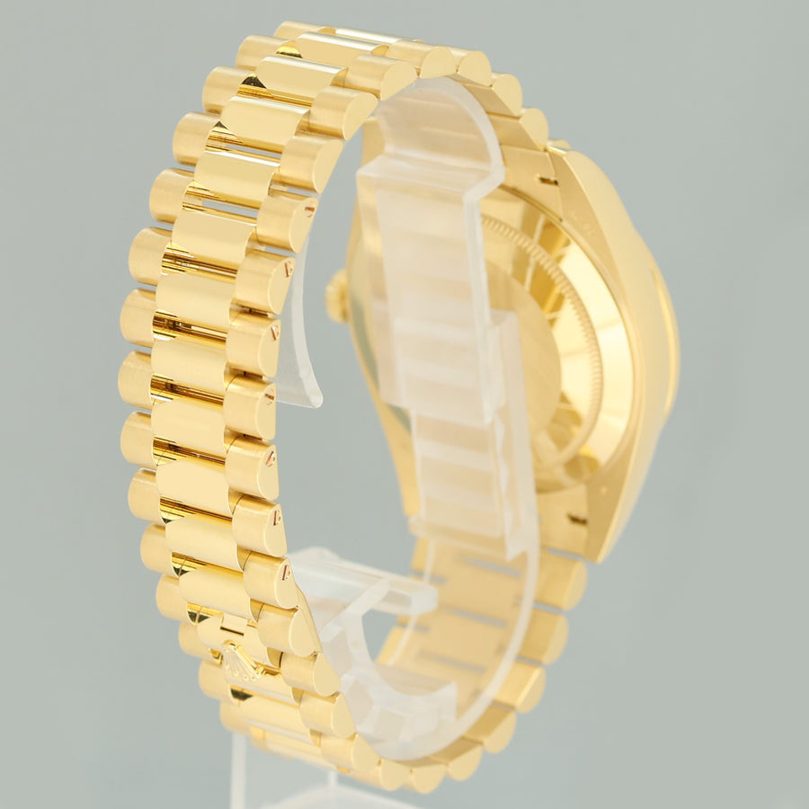 2026 NEW PAPERS Rolex Day Date 40 Yellow Gold Green Ombre Baguette 228398TBR Watch