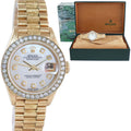 MINT Ladies Rolex DateJust President 26mm 6917 Gold MOP Diamond Bezel Watch