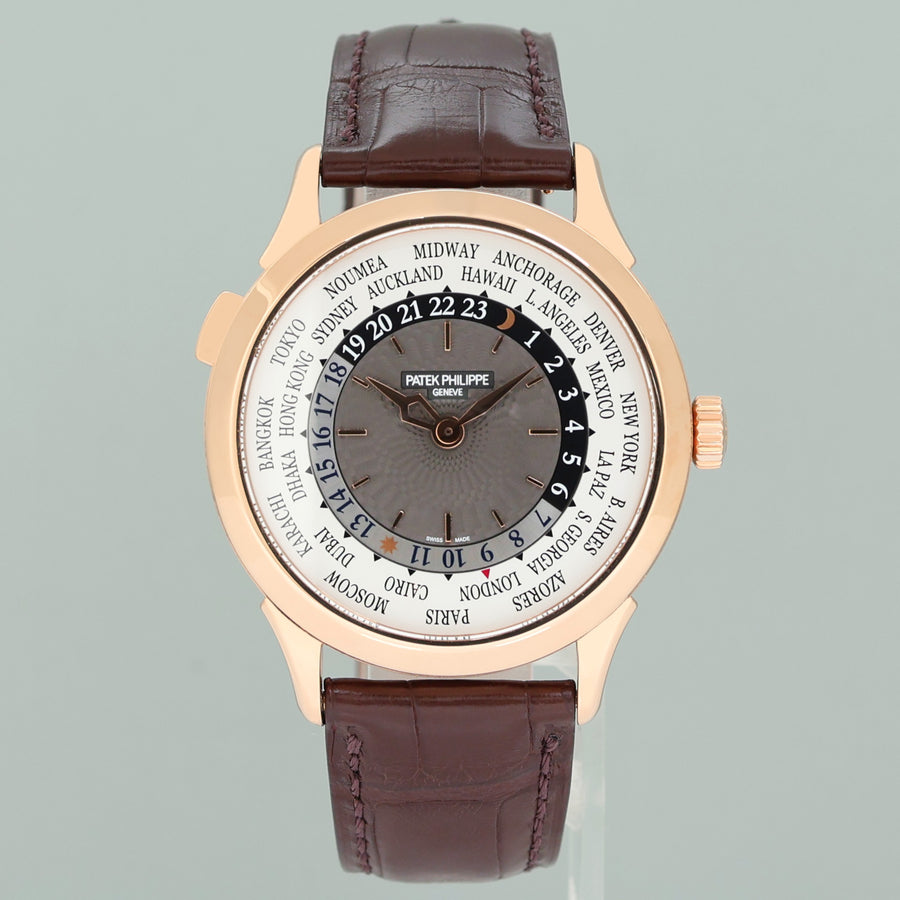 MINT Patek Philippe 5230r 39mm Rose Gold World Time Leather Band Watch Box