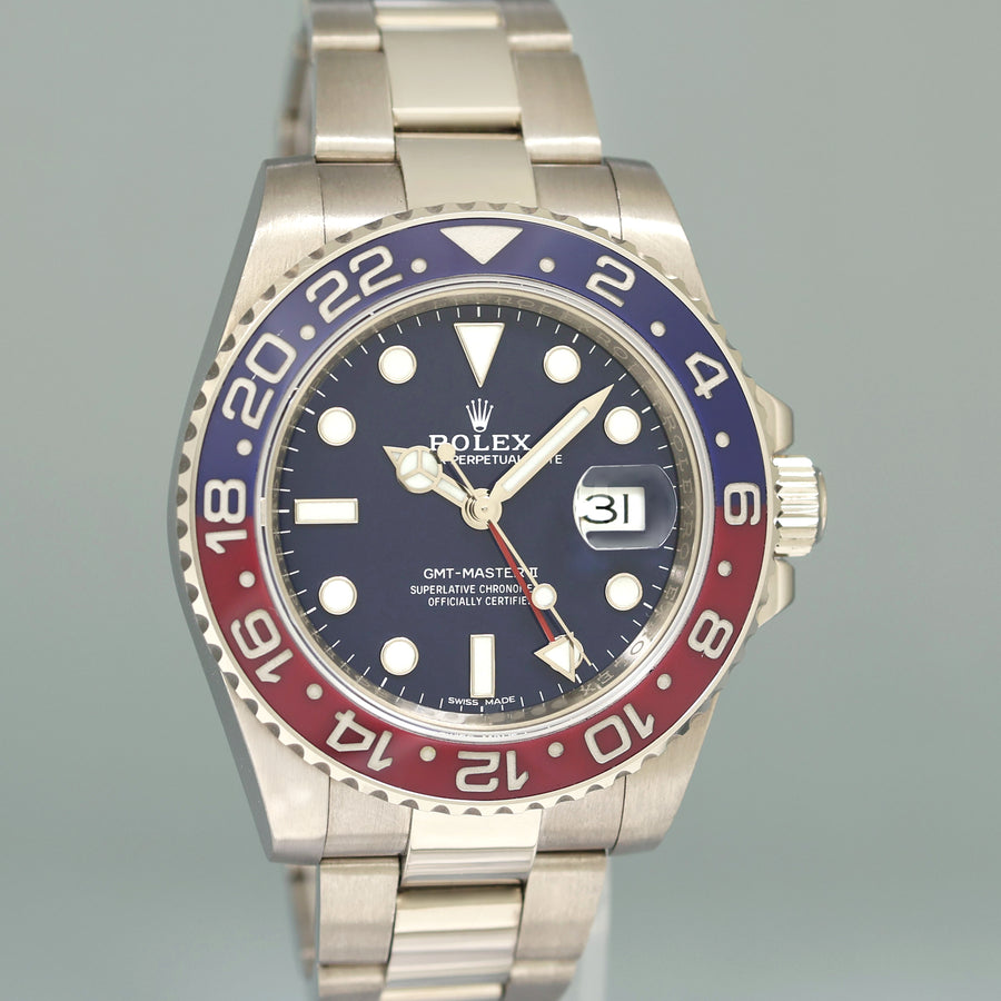 MINT PAPERS Rolex GMT-Master II Pepsi White Gold Blue Dial 116719BLRO Watch Box
