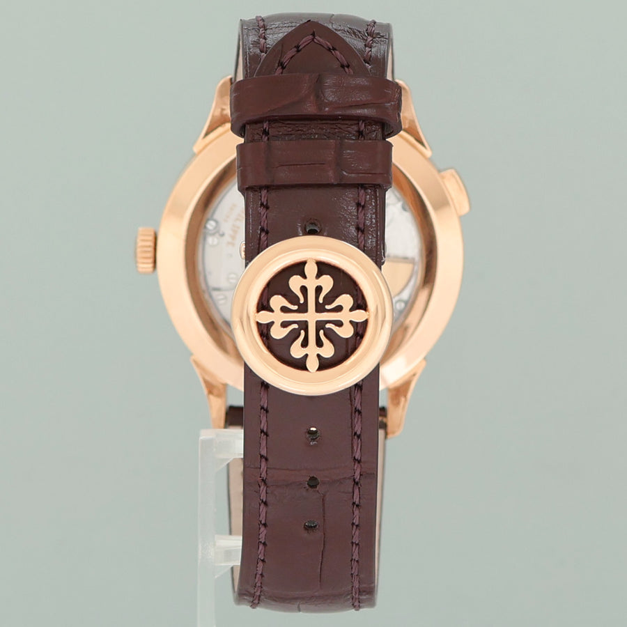MINT Patek Philippe 5230r 39mm Rose Gold World Time Leather Band Watch Box