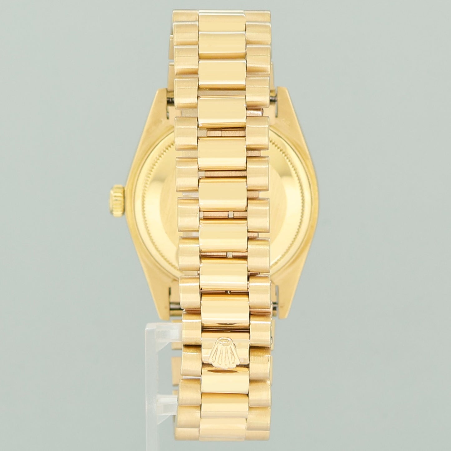 Rolex President Day Date 18038 Yellow Gold Silver Stick Quickset Watch