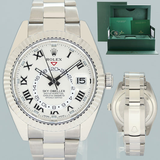 2015 MINT Rolex Sky-Dweller White Gold Bracelet 42mm White Dial 326939 Watch Box