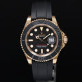 2024 RSC PAPERS MINT Rolex Yacht-Master 116655 Rose Gold 40mm Black Oysterflex Watch Box