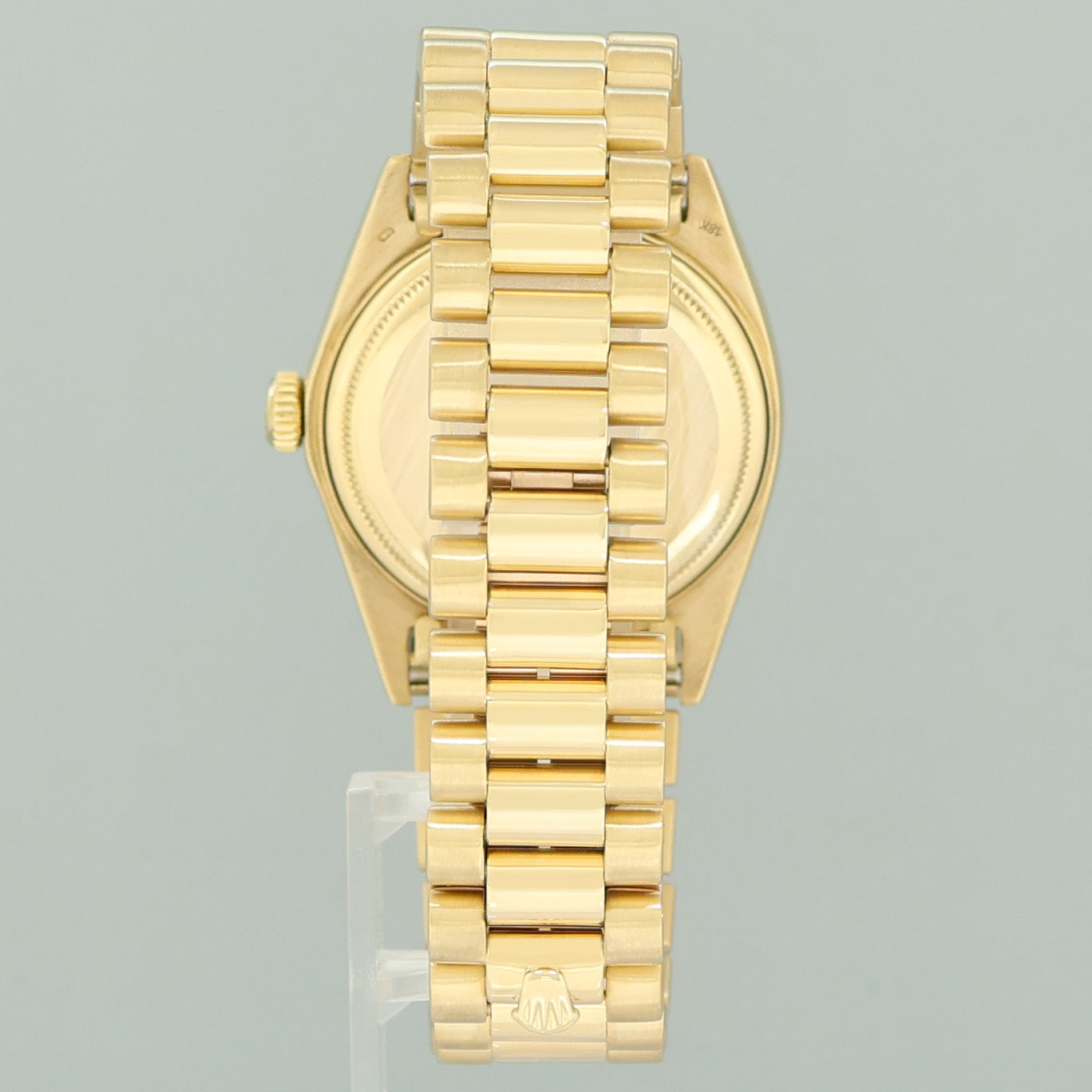 Rolex DateJust 36mm 1601 Yellow Gold President Silver Pie Pan Stick Watch Box