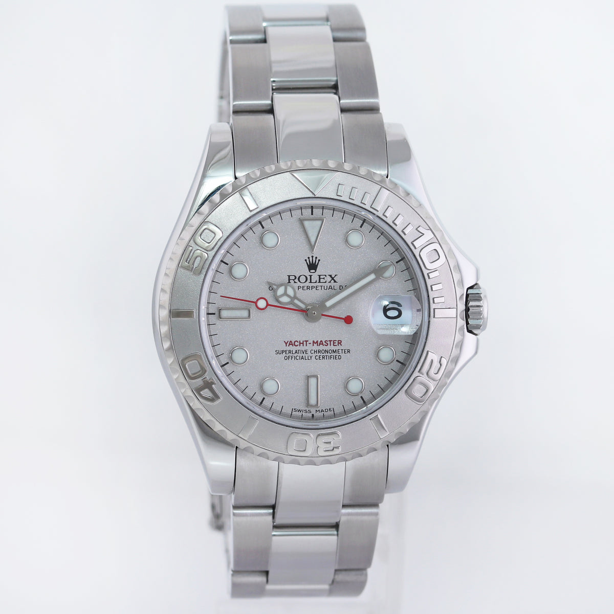 2005 MINT PAPERS Ladies Rolex Yacht-Master 168622 35mm Stainless Steel Platinum Watch Box