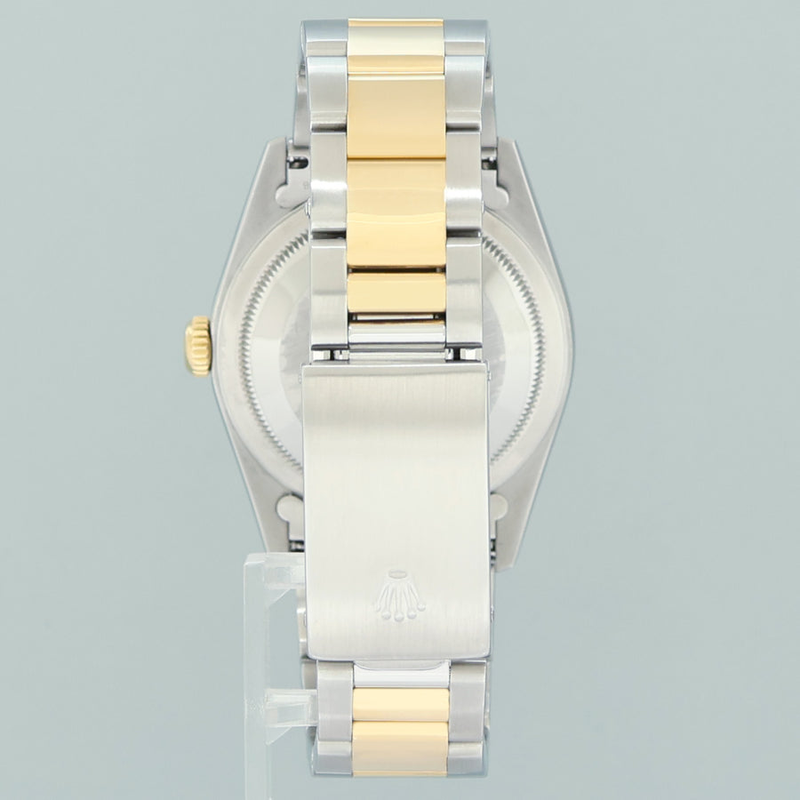 MINT Rolex DateJust 16233 Two Tone Yellow Gold Oyster White Roman Watch Box