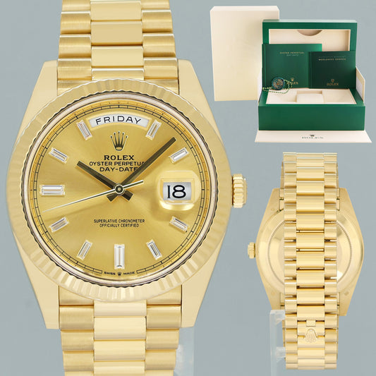 2024 MINT Rolex Day-Date 40 President 228238 Champagne Roman Yellow Gold Watch