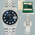 MINT Rolex DateJust 16234 Blue Diamond Jubilee White Gold Fluted Watch Box