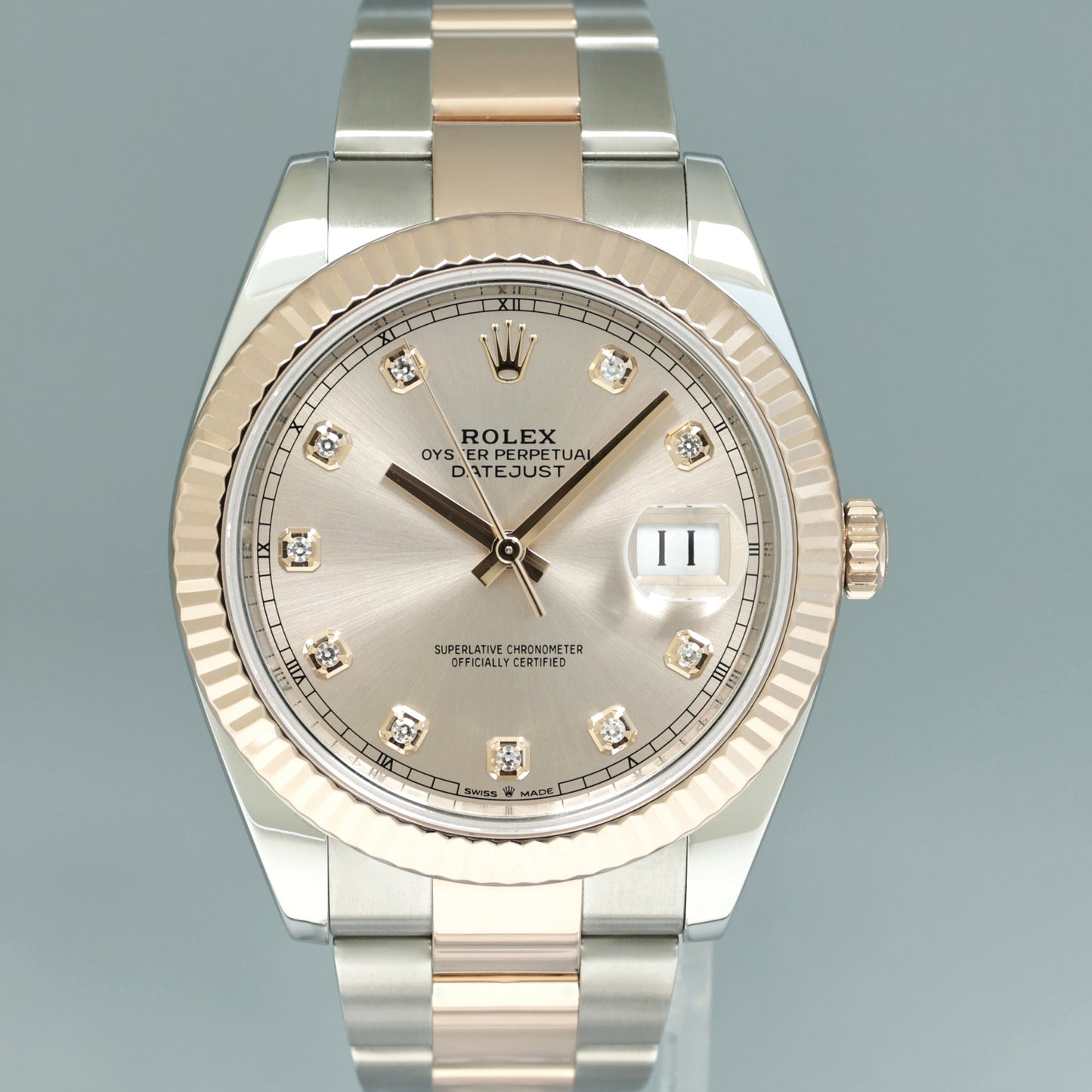 2024 NEW PAPERS Rolex DateJust 41 126331 Diamond Rose Gold Two-Tone Watch Box