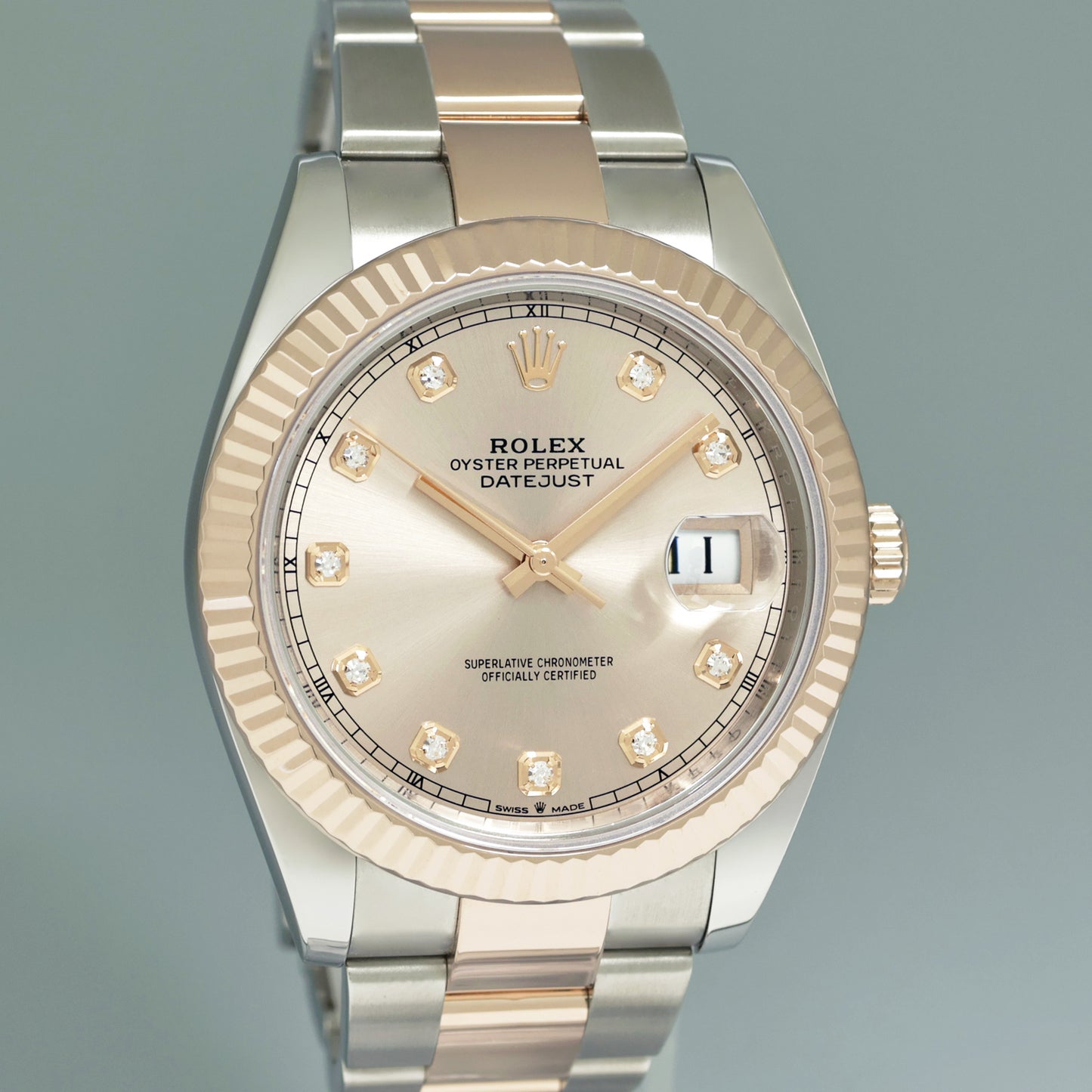 2024 NEW PAPERS Rolex DateJust 41 126331 Diamond Rose Gold Two-Tone Watch Box