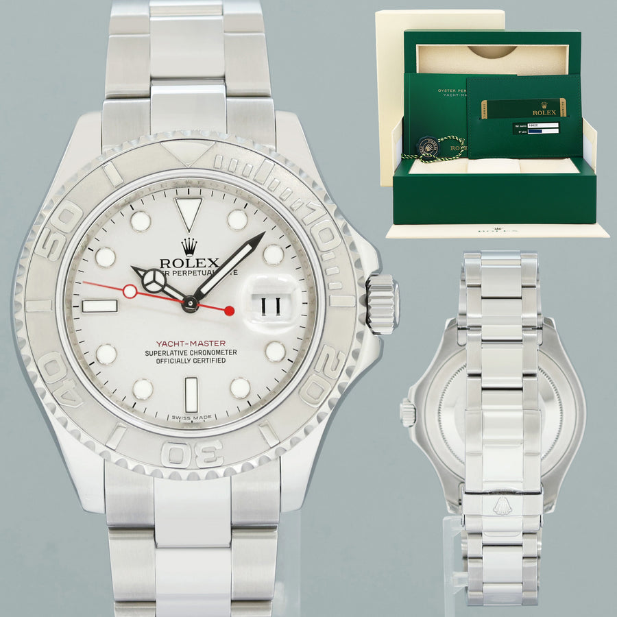 2010 MINT PAPERS Rolex 16622 Yacht-Master Steel 40mm Platinum Bezel Oyster Watch Box