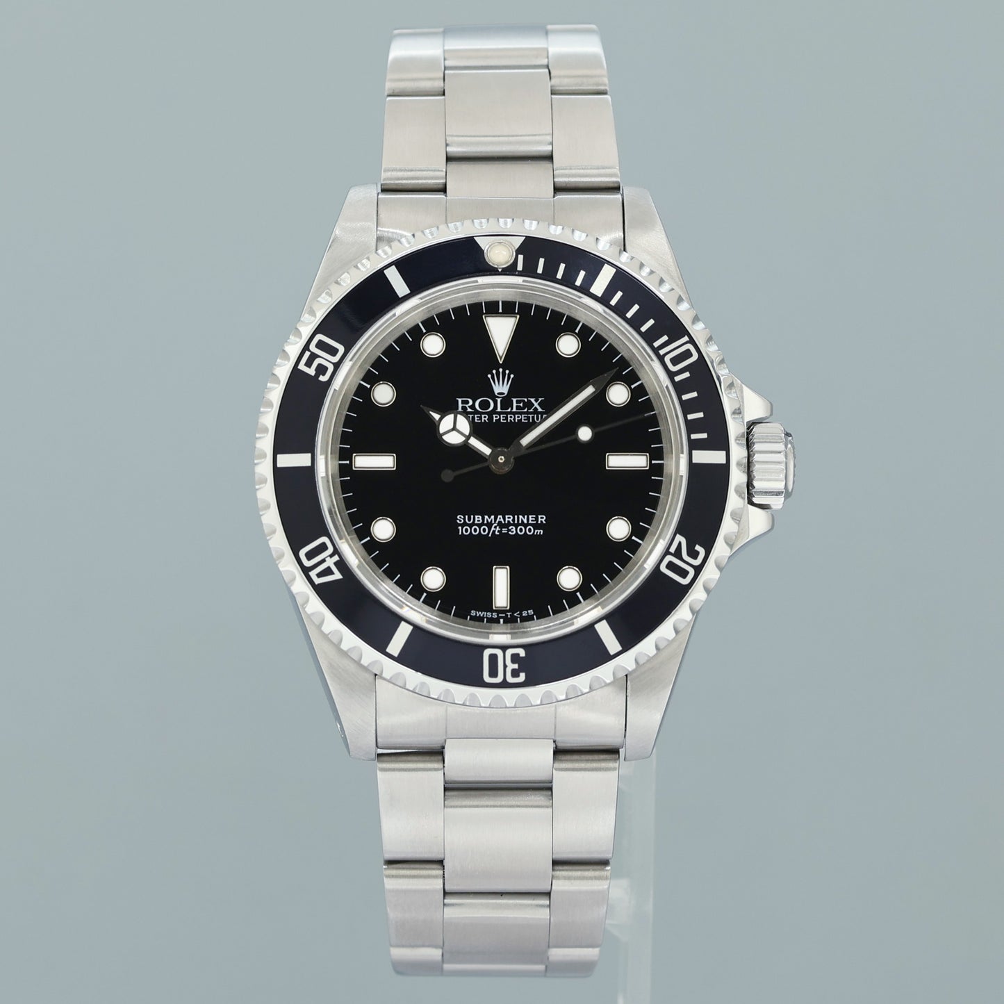 1996 PAPERS MINT Rolex 14060LN Submariner No-Date 2 Line Tritium Dial Steel Black 40mm Watch Box