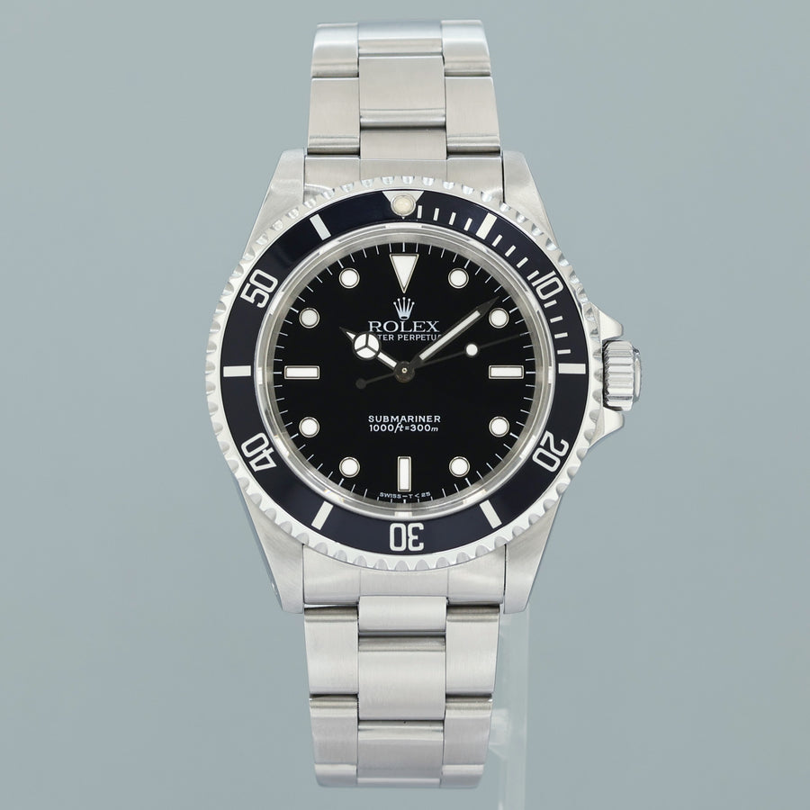 1996 PAPERS MINT Rolex 14060LN Submariner No-Date 2 Line Tritium Dial Steel Black 40mm Watch Box
