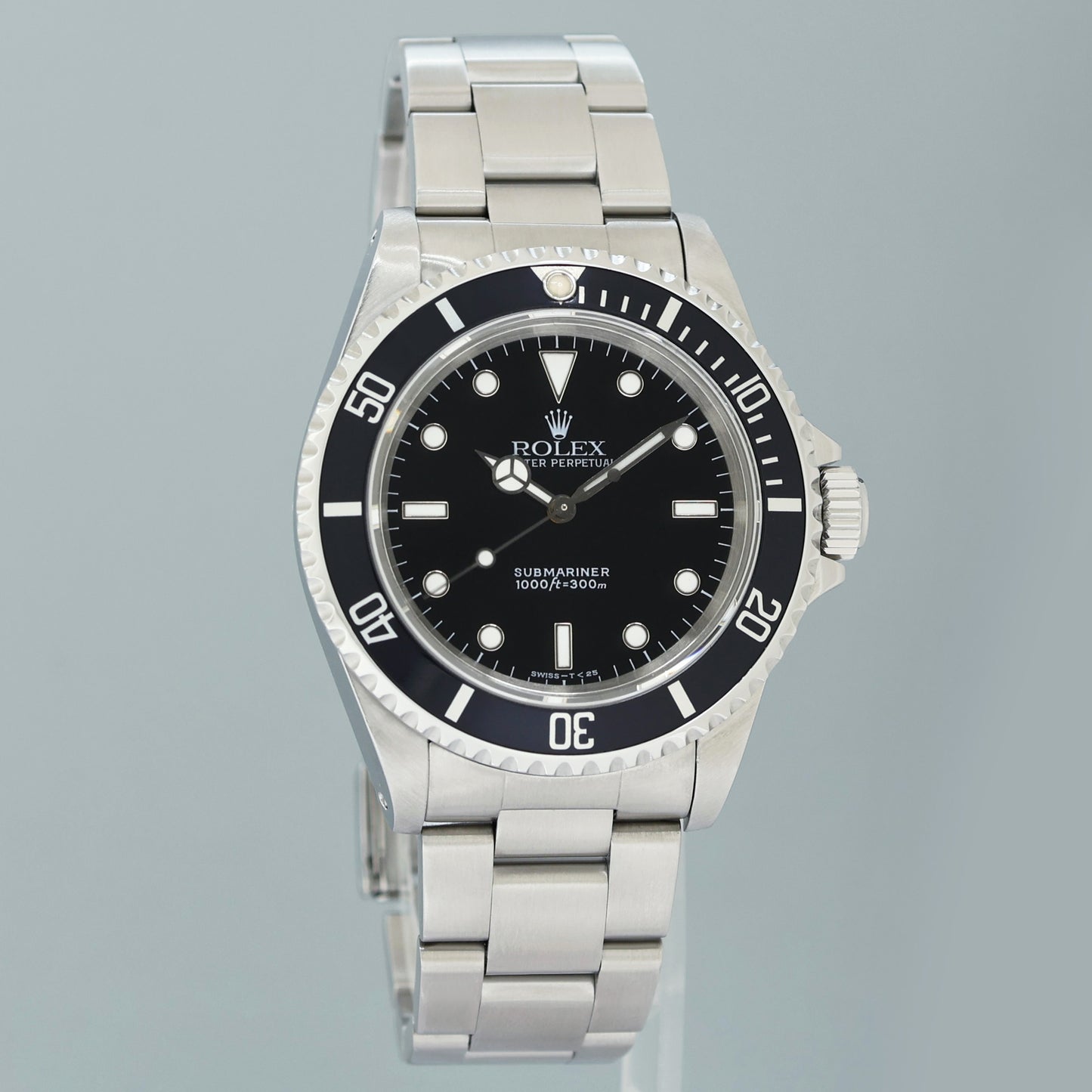 1996 PAPERS MINT Rolex 14060LN Submariner No-Date 2 Line Tritium Dial Steel Black 40mm Watch Box